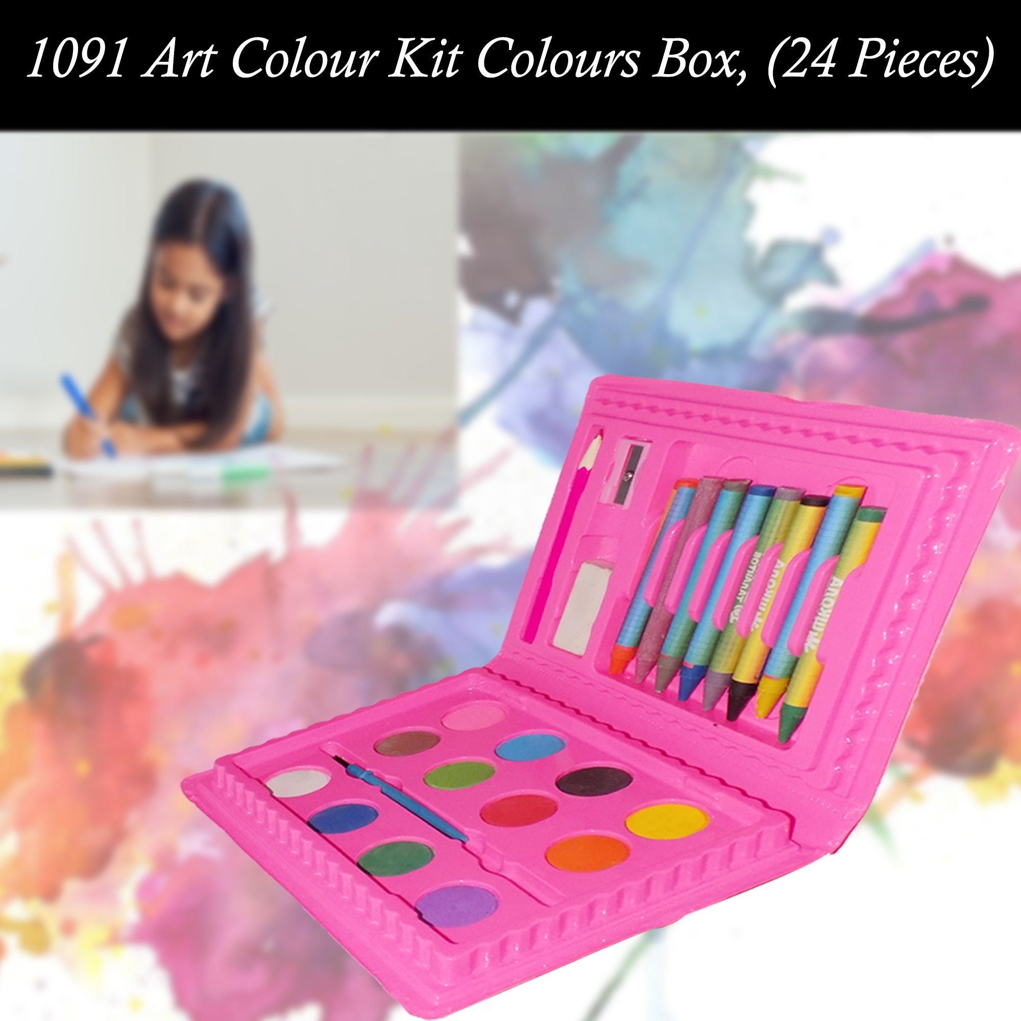 1091A Coloring Combo Colors Box Color Pencil, Crayons, Water Color, Sketch Pens (Set of 24) DeoDap 1091A Coloring Combo Colors Box Color Pencil, Crayons, Water Color, Sketch Pens (Set of 24) DeoDap